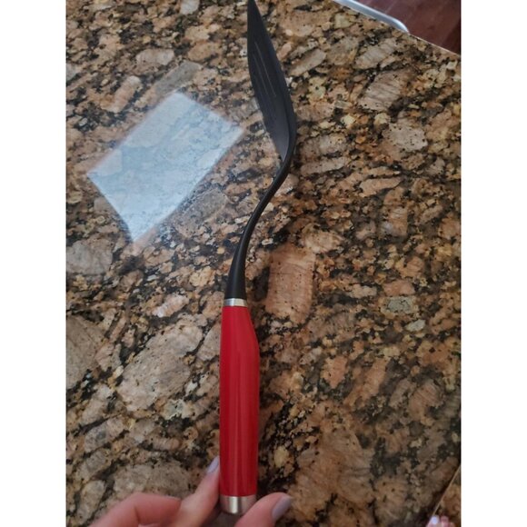 KitchenAid Red Classic Nylon Slotted Turner 13.66-Inch Aqua Sky - Picture 3 of 11